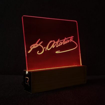 Atatürk İmzası LED Işıklı Dekor